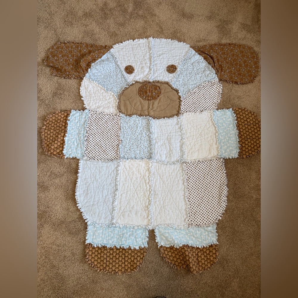Patchwork Dog-Shaped Quilt
